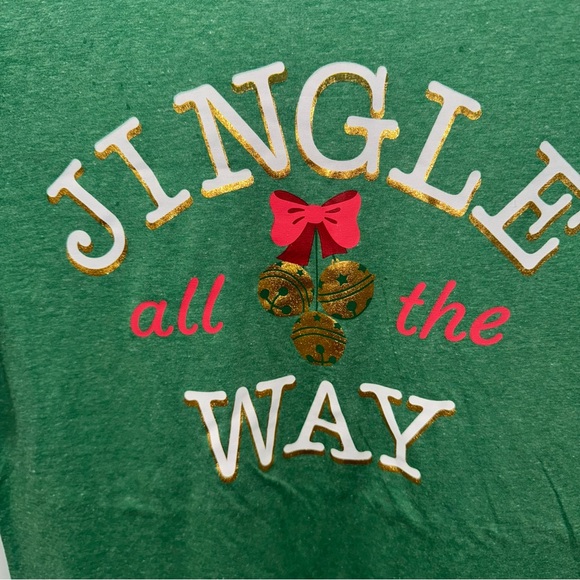 Holiday Time Jingle All the Way Short Sleeve T-Shirt Way Green Medium-pack of 2 - Picture 5 of 8